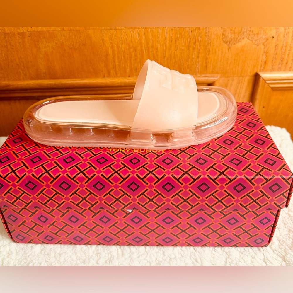 TORY BURCH LOGO -EMBOSSED BUBBLE JELLY SLIDES - Picture 3 of 5